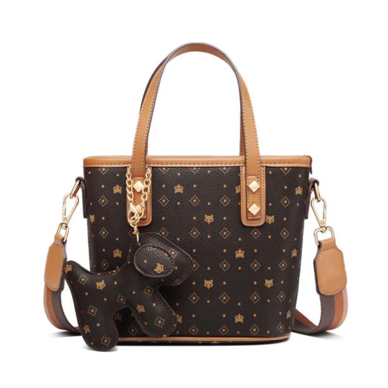 Δερμάτινη Γυναικεία Τσάντα PVC Shopper 'Ωμου Foxer 9111026F καφέ