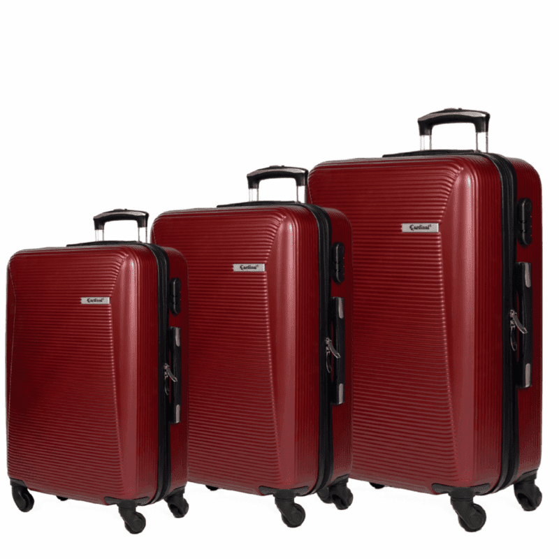 Βαλίτσες καμπίνας, μεσαία , μεγάλη με κλειδαριά , υλικό abs σε χρώμα μπορντό .