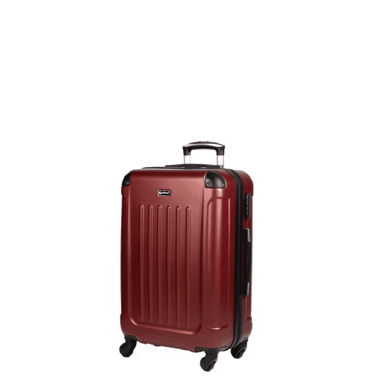 Βαλίτσα μικρή(καμπίνας) με κλειδαριά , υλικό abs σε χρώμα μπορντό προστατευτικά στις γωνίες .