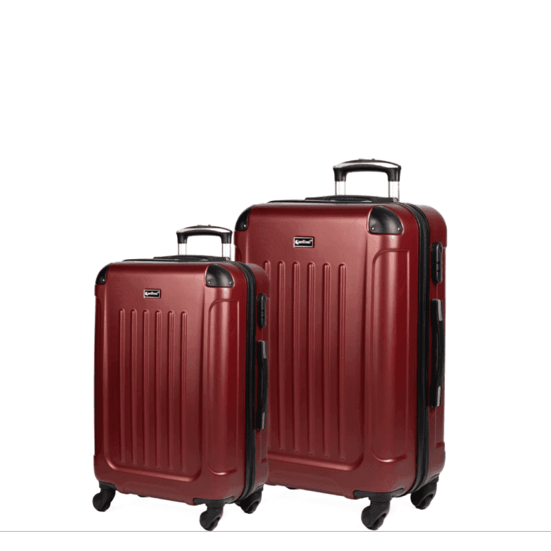 Βαλίτσες μικρή(καμπίνας) με κλειδαριά , υλικό abs σε χρώμα μπορντό προστατευτικά στις γωνίες .