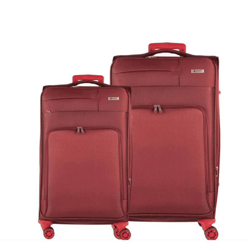Βαλίτσες μεσαία , μεγάλη με διπλά ροδάκια , tsa lock από υφασμάτινο υλικό σε μπορντό χρώμα επεκτάσιμες