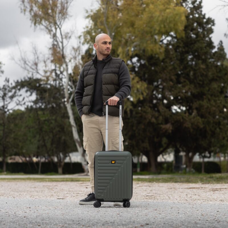 Βαλίτσα καμπίνας ταξιδιού σκληρή χακί