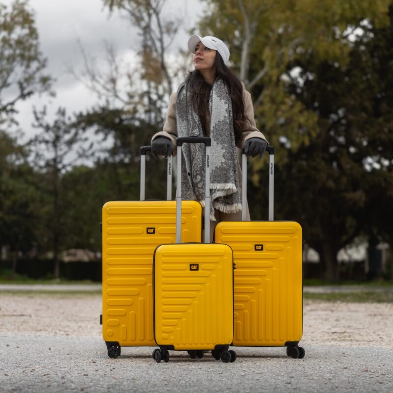 Βαλίτσες ταξιδιού σετ τριάδα κίτρινο