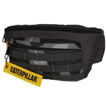 Camo τσαντάκι μέσης Sahara Waist Bag A1 CAT με ρυθμιζόμενο ιμάντα, μπροστινή και πίσω θήκη με φερμουάρ, στρατιωτικό στυλ.