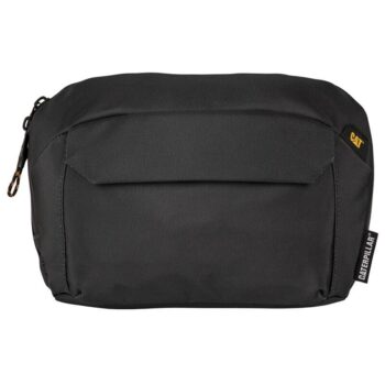 Τσαντάκι χιαστί crossbody σε μαύρο χρώμα με αδιάβροχο φερμουάρ, αποσπώμενο ιμάντα και λογότυπο CAT, ιδανικό για καθημερινή χρήση.
