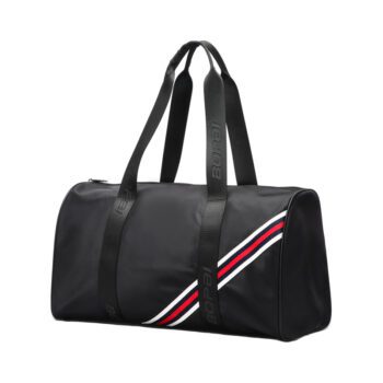 Μαύρος σάκος ταξιδιού Bopai με αδιάβροχο ύφασμα, διπλά λουριά και διακοσμητικές ρίγες, διαστάσεων 46x25,5x21,5 εκ.