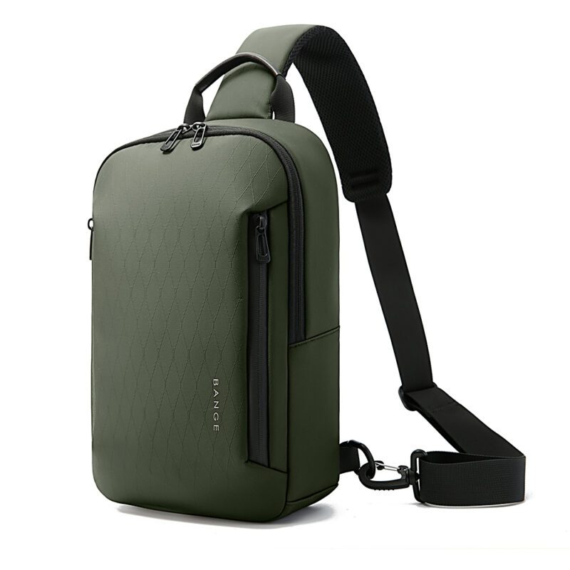 Τσαντάκι στήθους BANGE χακί– αδιάβροχο με αντικλεπτική προστασία