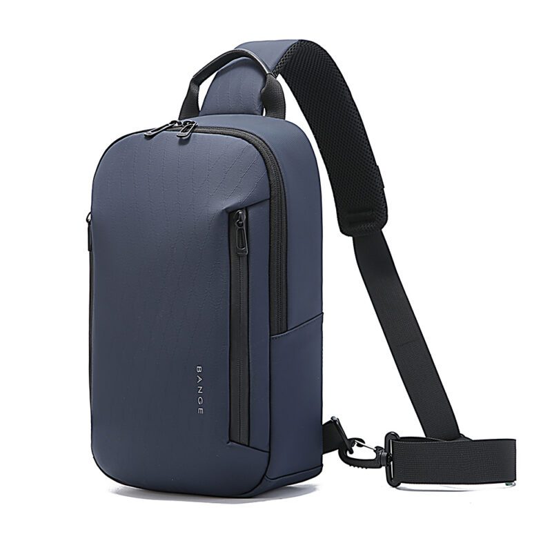 Τσαντάκι στήθους BANGE μπλε – αδιάβροχο με αντικλεπτική προστασία