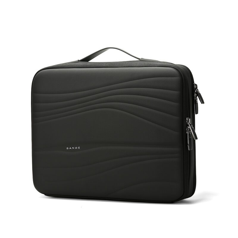 Εσωτερικό χαρτοφύλακα laptop BANGE με laptop και ακουστικά