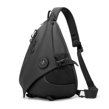 Outdoor Sling BANGE FW-232 μαύρο – αδιάβροχο sling bag με θήκη laptop 13”, εργονομικό ιμάντα και ανθεκτικό υλικό 1680D.