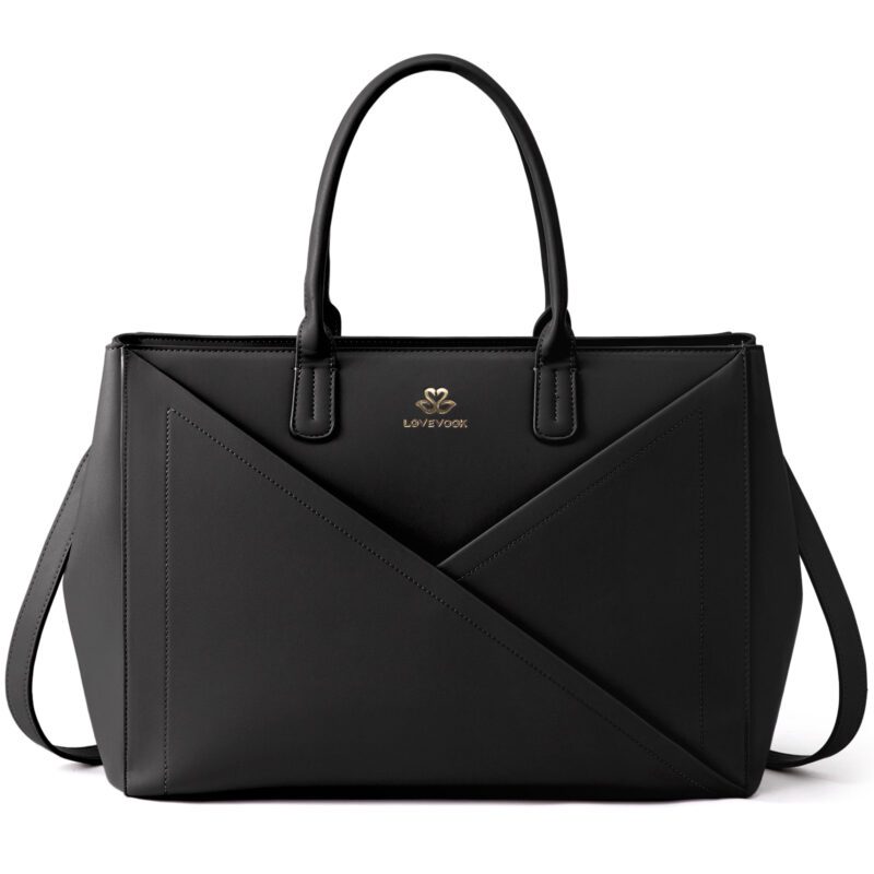 Τσάντα laptop γυναικεία LOVEVOOK – Μαύρη με χρυσό λογότυπο