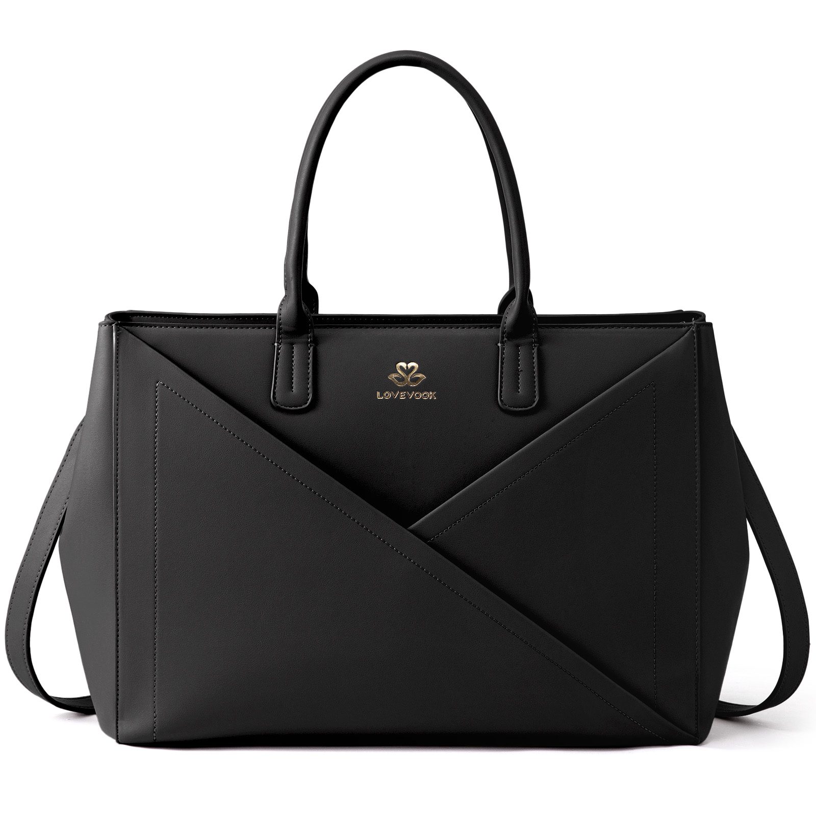 Τσάντα Laptop Γυναικεία Lovevook 15,6” WB4447 black Τσάντα laptop γυναικεία LOVEVOOK – Μαύρη με χρυσό λογότυπο