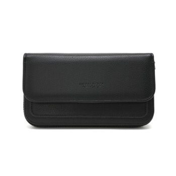 Γυναικείο πορτοφόλι μεγάλο Pierre Loues μαύρο με φερμουάρ και θήκες