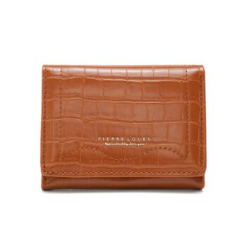 Γυναικείο πορτοφόλι Pierre Loues B13-48 σε καφέ χρώμα με croco υφή"