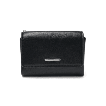 μικρό πορτοφόλι γυναικείο Pierre Loues μαύρο μπροστινή όψη