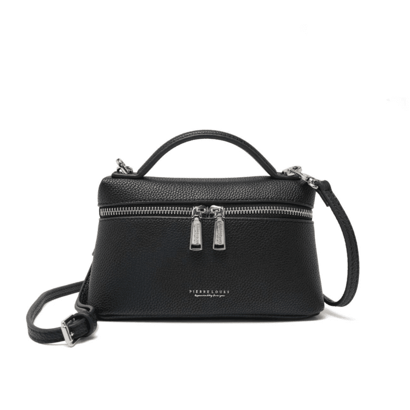 Τσαντάκι χιαστί Pierre Loues μαύρο – μπροστινή όψη"