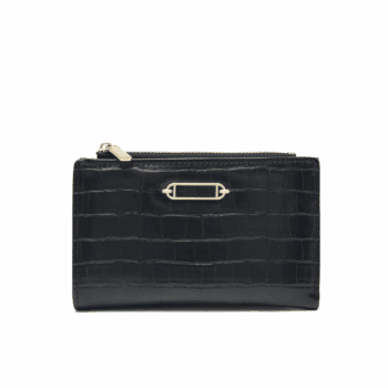 Γυναικείο πορτοφόλι κροκό Pierre Loues 821-69 σε μαύρο χρώμα
