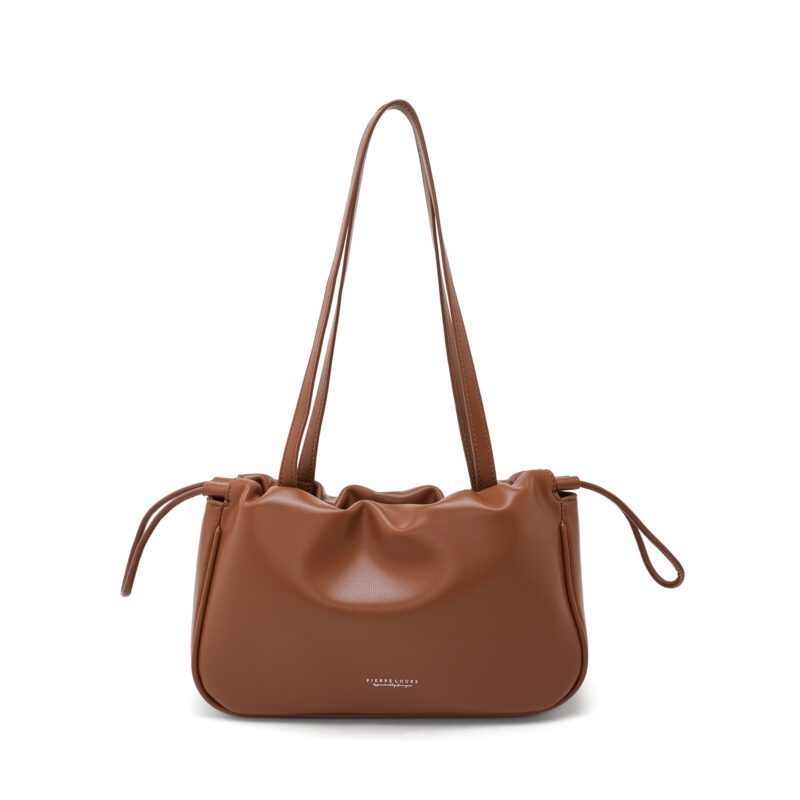 Τσάντα ώμου Pierre Loues PL915-12 σε καφέ χρώμα, μπροστινή όψη