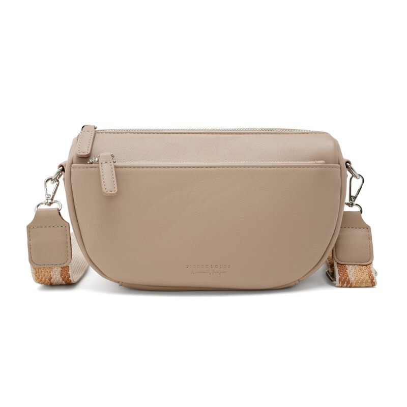 Τσάντα Pierre Loues με υφαντό λουράκι και μπροστινή θήκη.